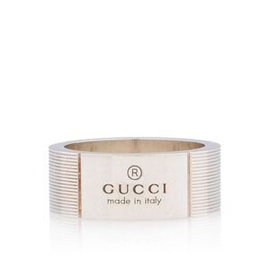 Gucci Sterling Silver Trademark Ring - Size 6 3/4